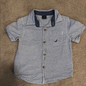 Nautica Light Blue Pin Stripe Button-Down Shirt-size 24m, EUC